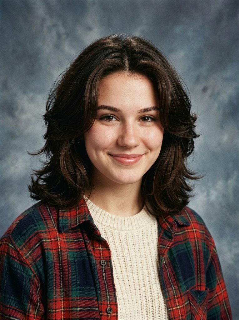 AI yearbook photo in 1990s style